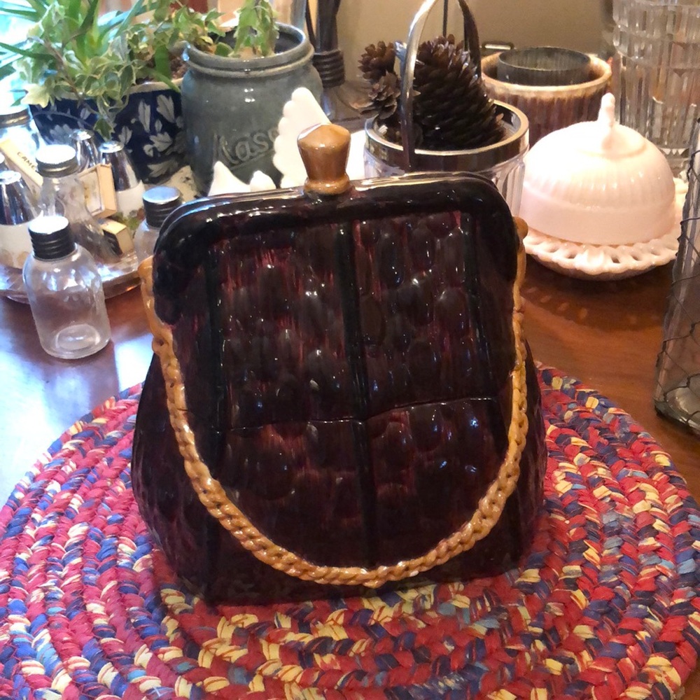 Vintage Purse Cookie Jar Excellent Cool Piece!